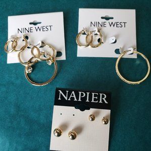 2 for 20$ 6 earrings pairs nine west and napier gold tone